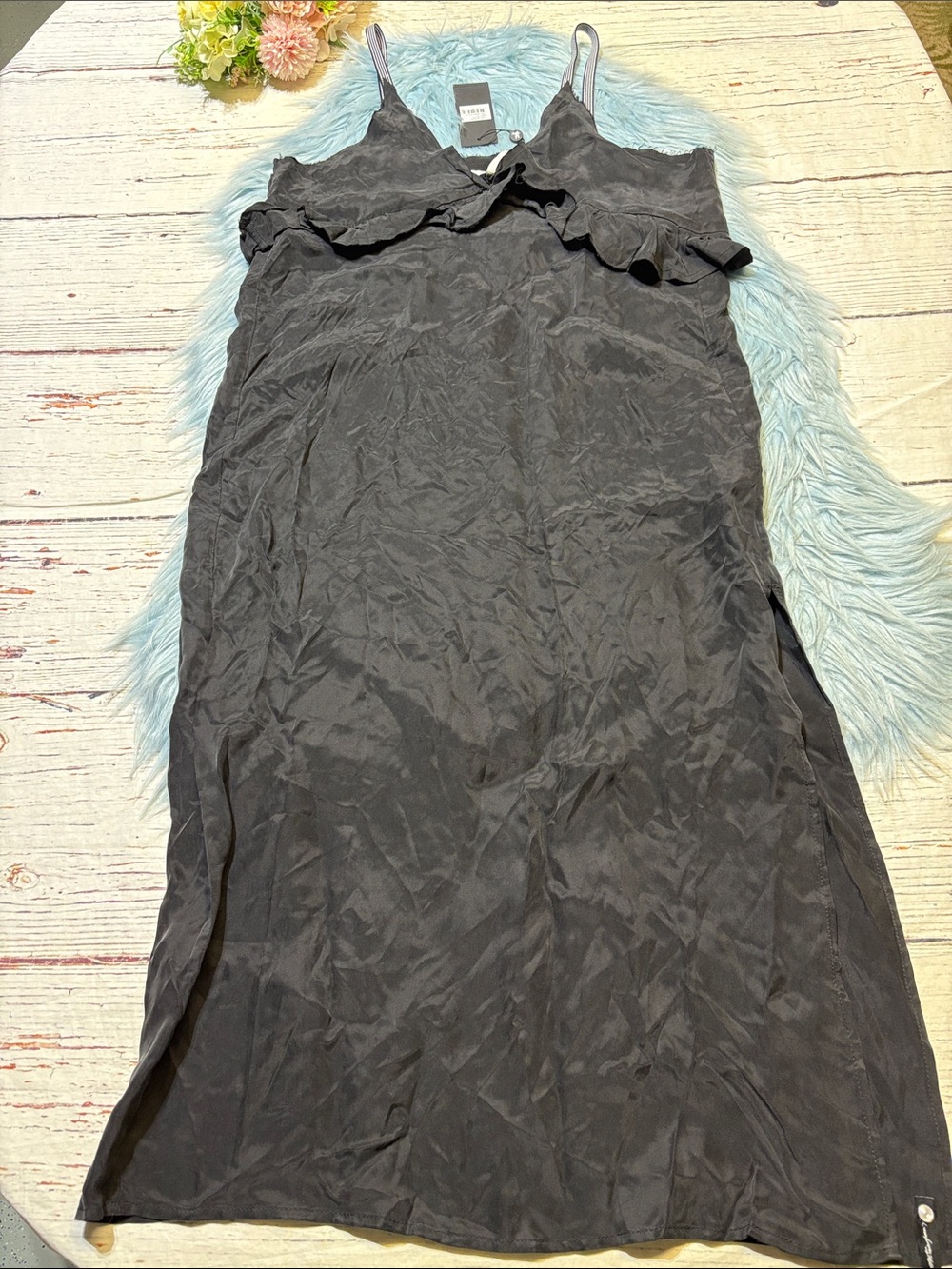 NWT One Teaspoon Black Lucky Strip Slip Dress sz S